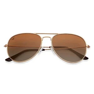 Gold Brown Gradient Full Rim Aviator Polarized Wired up Sunglasses