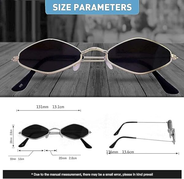 HAYDEN haiza Rex Market Black Diamond Shape Cateye Metal Sunglasses, Goggles For Women's 400 UV Protection - Image 4
