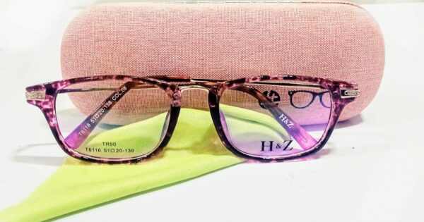 discount Optical Plus H&Z pink full rim rectangular eye glasses - Image 5