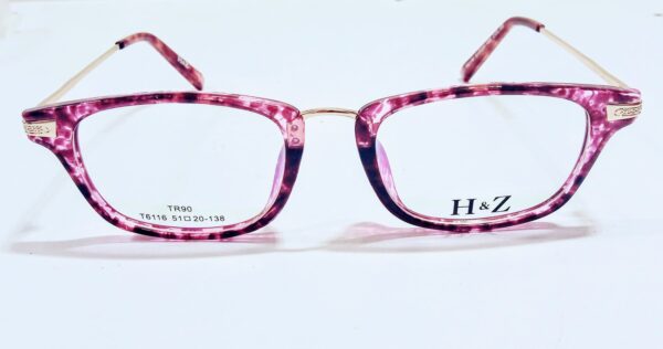 discount Optical Plus H&Z pink full rim rectangular eye glasses