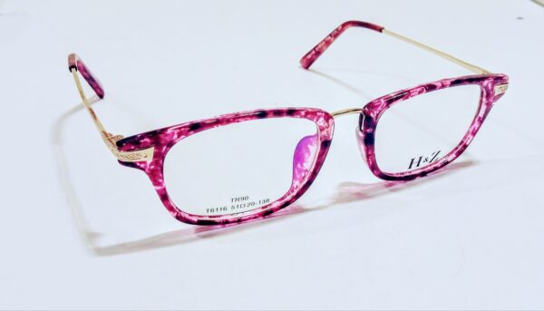 discount Optical Plus H&Z pink full rim rectangular eye glasses - Image 4