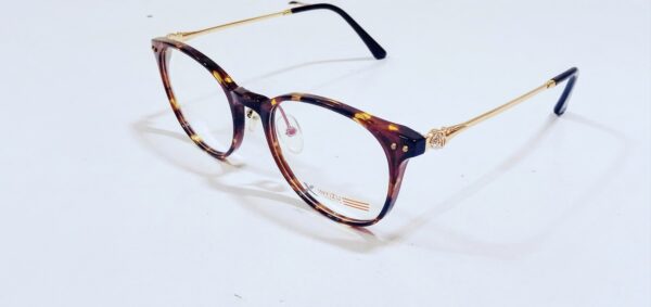 Discount Optical Plus eye wear brown & yellow fullrim round frame - Image 6