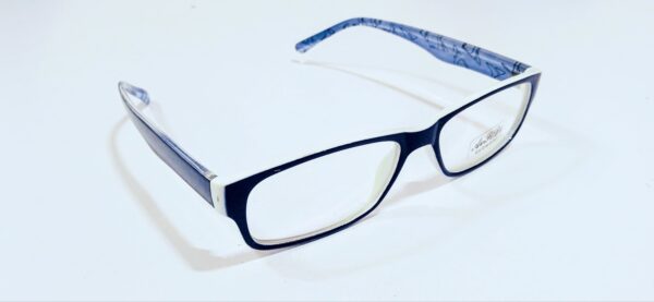 Discount Optical Plus eye wear blue white  & black fullrim rectangular frame - Image 3