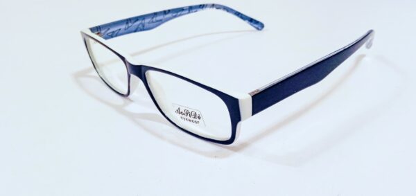 Discount Optical Plus eye wear blue white  & black fullrim rectangular frame - Image 2