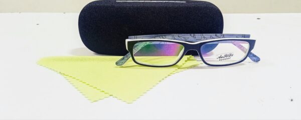 Discount Optical Plus eye wear blue white  & black fullrim rectangular frame - Image 5