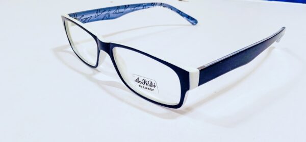 Discount Optical Plus eye wear blue white  & black fullrim rectangular frame - Image 6