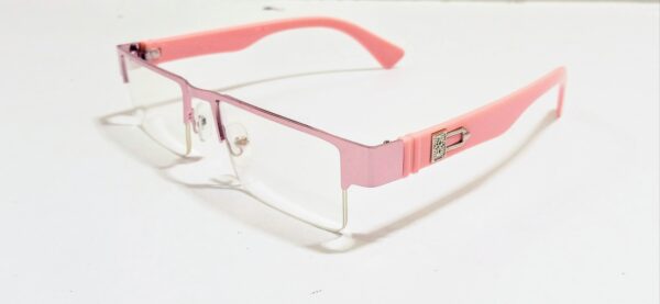 Discount Optical Plus  Rectangular half Rim pink unisex spectacle frame treatments eye wear - Image 4