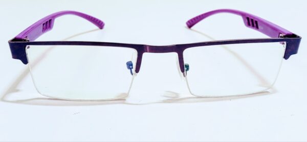 discount Optical Plus eye wear purple half Rim glasses