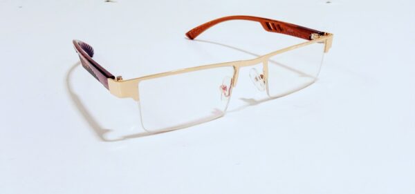 Discount Optical Plus eye wear rectangular half-rim golden & brown  frame - Image 5