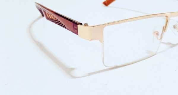 Discount Optical Plus eye wear rectangular half-rim golden & brown  frame - Image 2