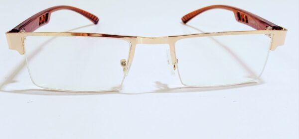 Discount Optical Plus eye wear rectangular half-rim golden & brown  frame