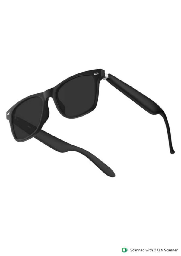 HX HEXA SMART BLUTOOTH GLASSES Audio Rectangular Polarized Sunglasses, Bluetooth 5.0 Version Wireless, Open Ear Style Listen Music and Calls - Pack of 1 (Black Frame-black Lens, One Size) - Image 6
