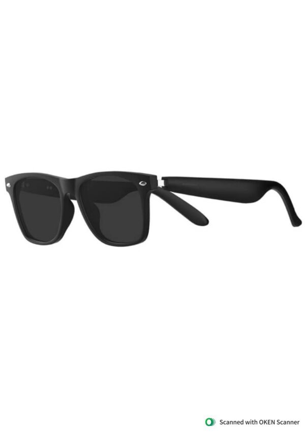 HX HEXA SMART BLUTOOTH GLASSES Audio Rectangular Polarized Sunglasses, Bluetooth 5.0 Version Wireless, Open Ear Style Listen Music and Calls - Pack of 1 (Black Frame-black Lens, One Size) - Image 7