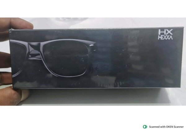 HX HEXA SMART BLUTOOTH GLASSES Audio Rectangular Polarized Sunglasses, Bluetooth 5.0 Version Wireless, Open Ear Style Listen Music and Calls - Pack of 1 (Black Frame-black Lens, One Size) - Image 2