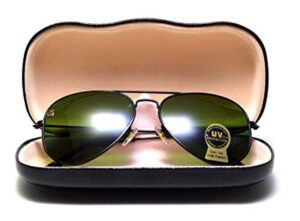 Aviator UV Protected Unisex Black Frame Light Green Sunglasses