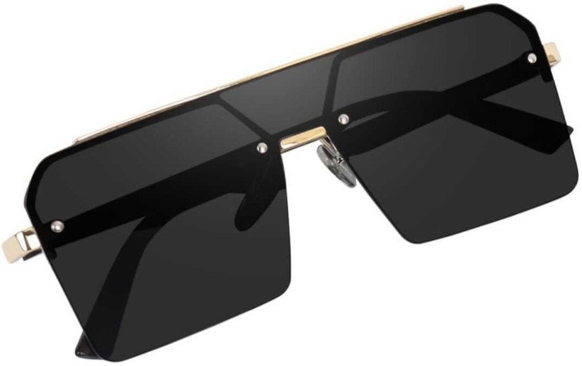 Retro Square Flat Top Oversized Men's Sunglasses - Image 6
