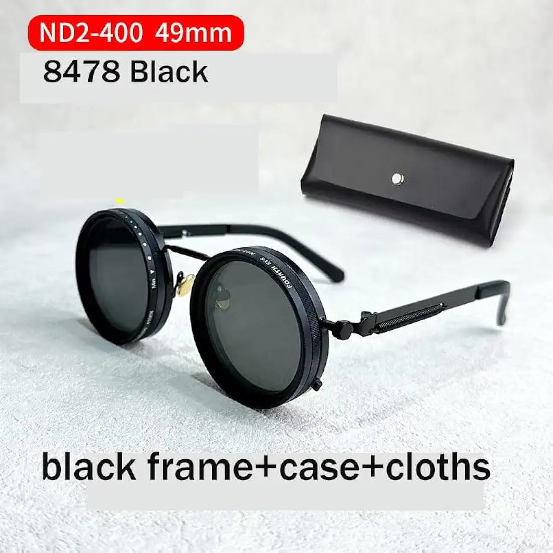 Hand Made Nd-400 9 Gears Round Polarized Adjustable Dimming Men Sunglasses women Filter Diving Fishing - Image 3