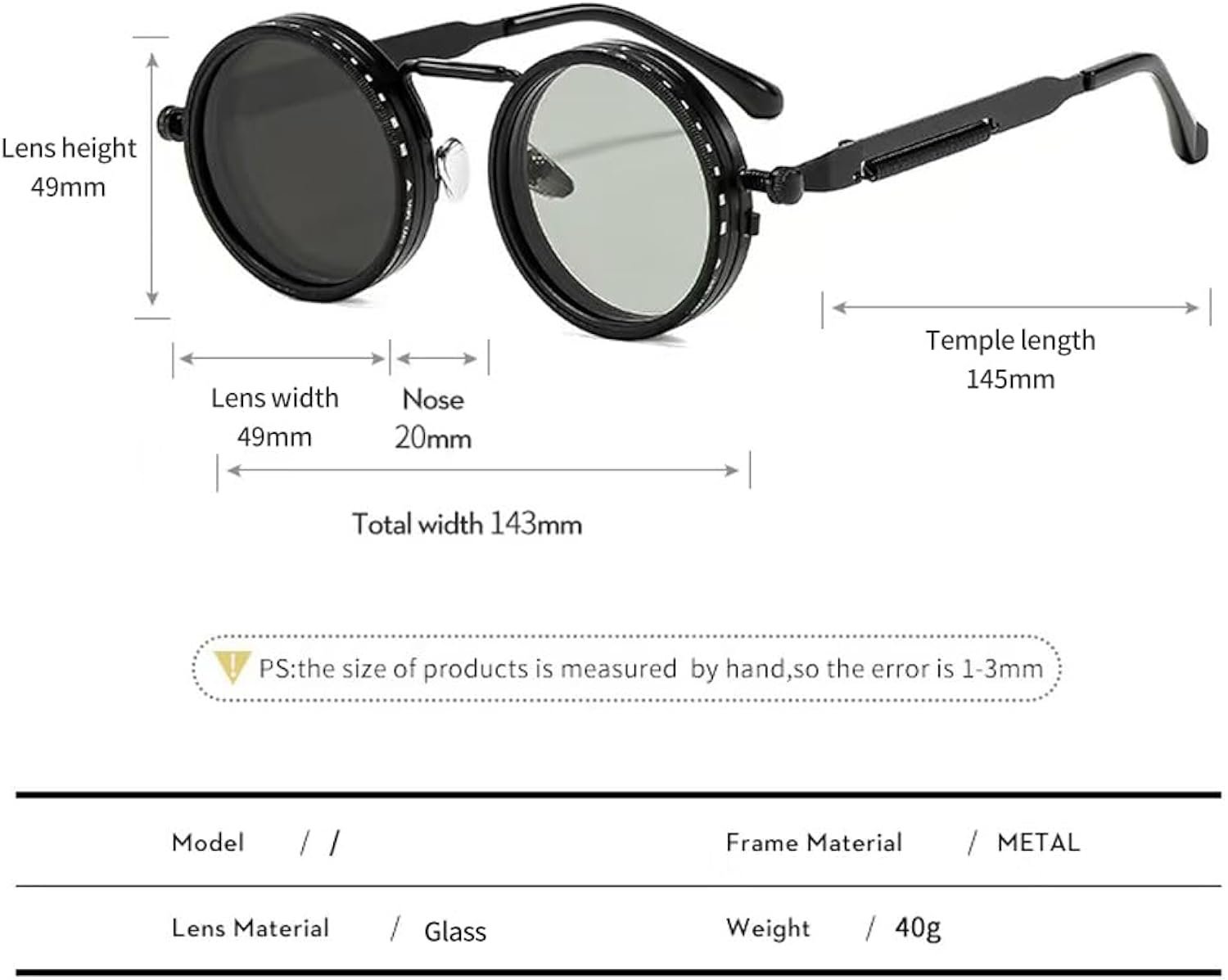 Hand Made Nd-400 9 Gears Round Polarized Adjustable Dimming Men Sunglasses women Filter Diving Fishing - Image 4