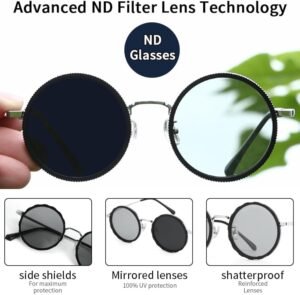 Hand Made Nd-400 9 Gears Round Polarized Adjustable Dimming Men Sunglasses women Filter Diving Fishing