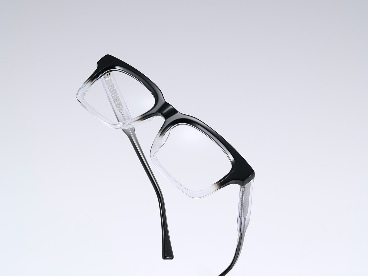 Black-to-Clear Square Optical Frame