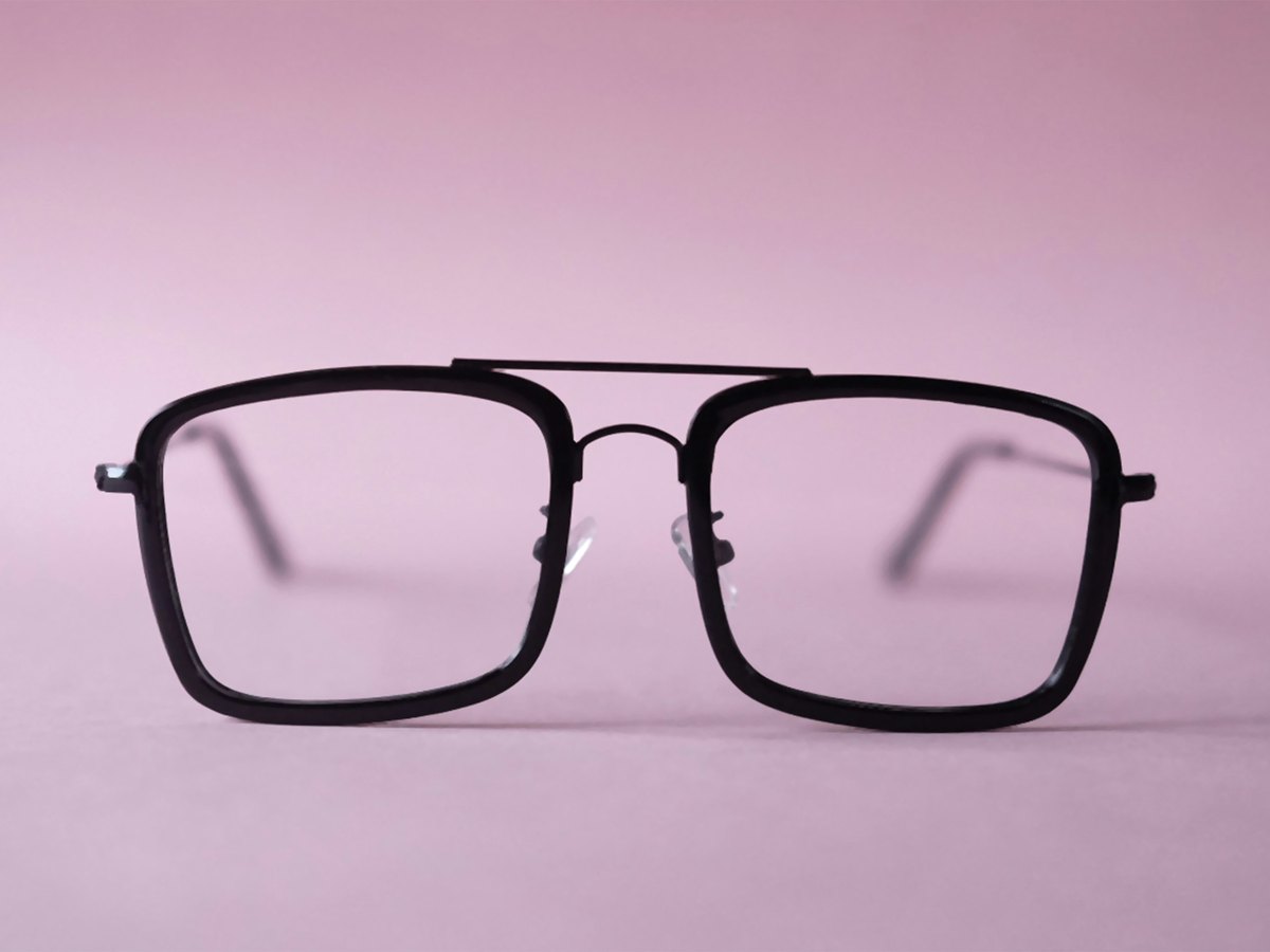 Classic Black Double-Bridge Rectangle